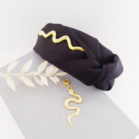 DIADEMA RASO NEGRO SERPIENTE - A Tu Bola Donostia